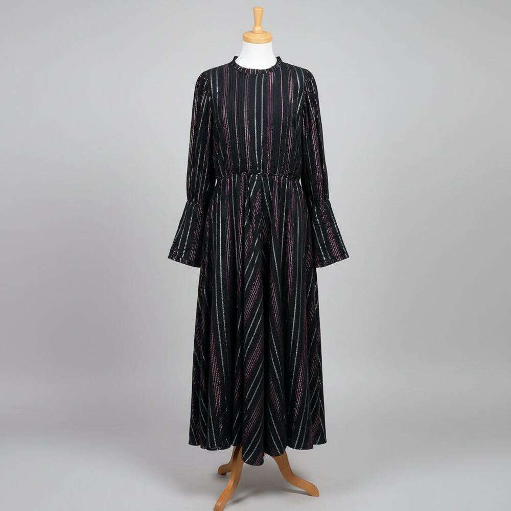 FARM Rio black Lurex Stripes dress, size M, NEW WITH TAGS!
